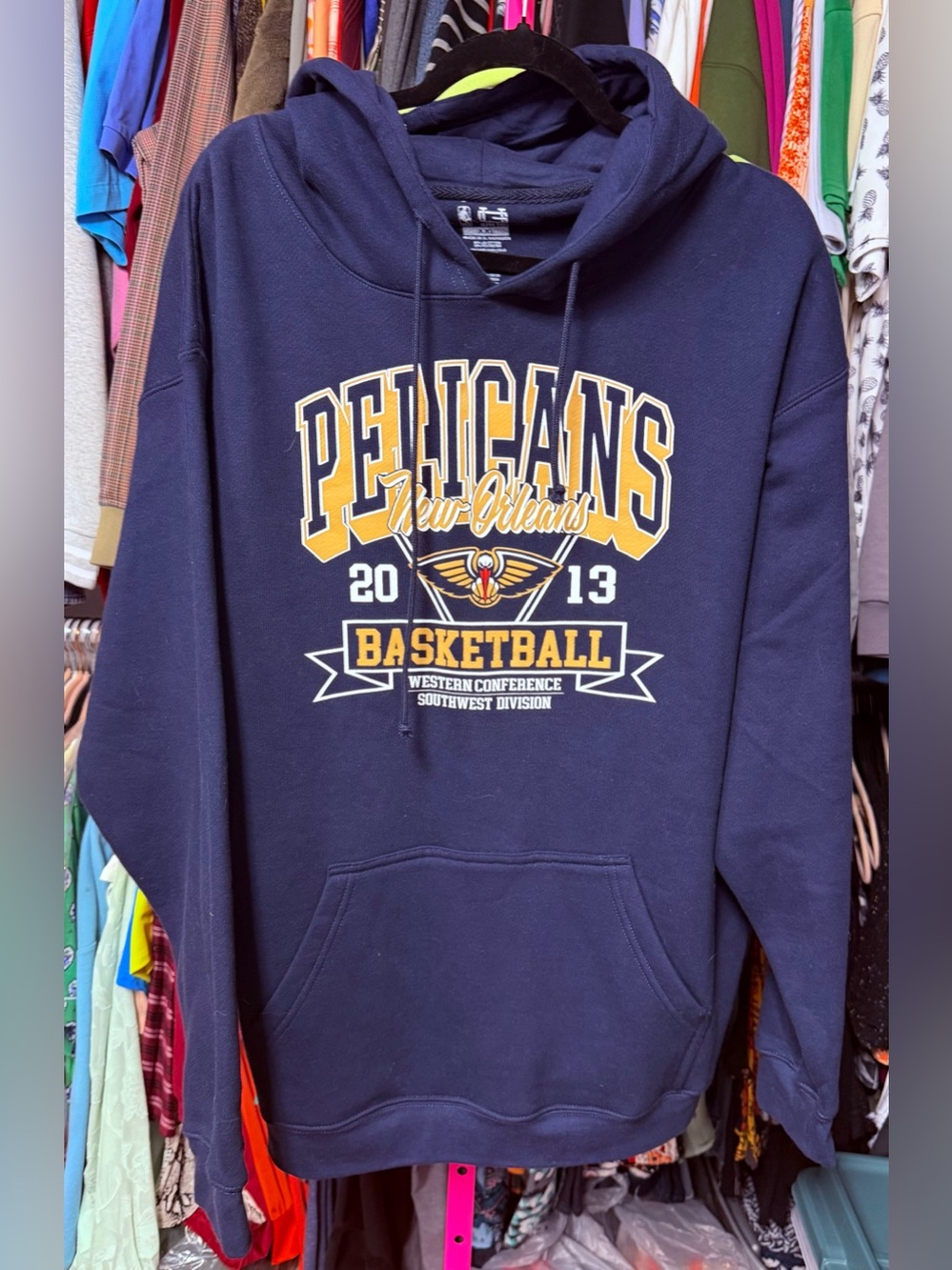 NBA New Orleans pelicans ultra game basketball hoodie navy blue menโs size XXL